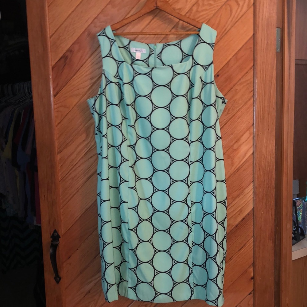 DressBarn mint green and black dress